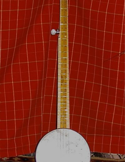 Cookie Tin Banjo with Walnut neck and Yardstick Fingerboard