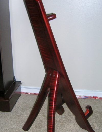 Back Angle of Curly Maple Guitar Stand