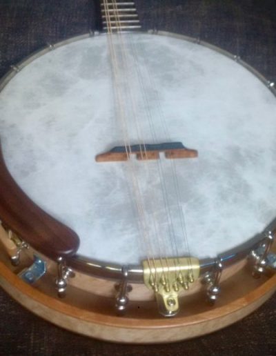 Banjolin Body with Pattison Walnut Arm Rest, Pattison Brass Tailpiece and Pattison Maple and Ebony Bridge