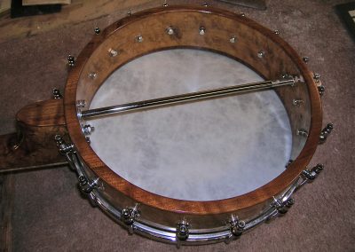 Birds Eye Maple Banjo Pot with Curly Cherry Rim Cap