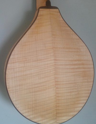 Curly Maple A-Style Mandolin Back with Walnut Binding