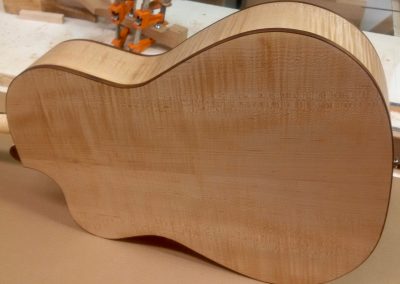 Curly Maple Tenor Guitar Back