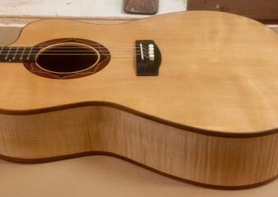 Curly Sitka Spruce Tenor Guitar Top with Curly Maple Sides