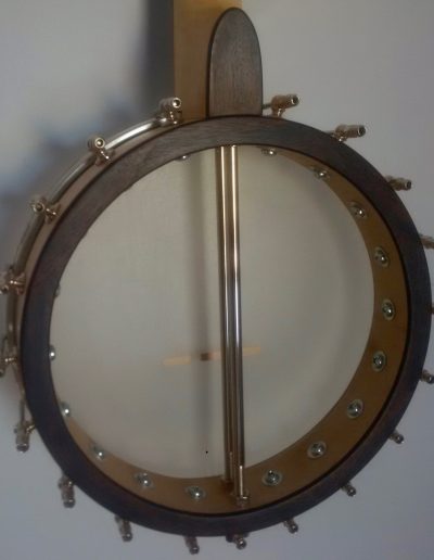 Ebony Pot and Heel Cap on Curly Maple Banjo