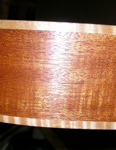 Figured Mahogany Weissenbourne Side with Curly Maple Binding