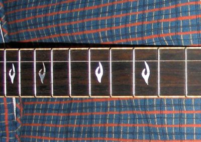 Mother of Pearl Inlays on Ebony Fingerboard with Ebony binding