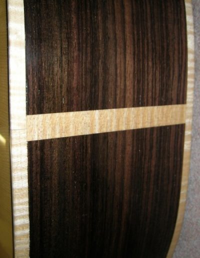 Rosewood Guitar Sides and Curly Maple Binding